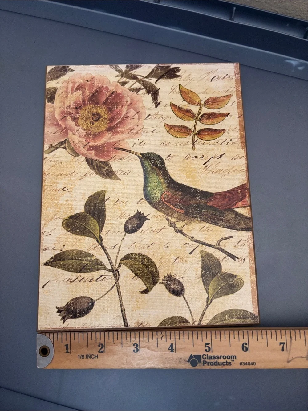 Vintage Hummingbird Floral Wall Art - Multicolor